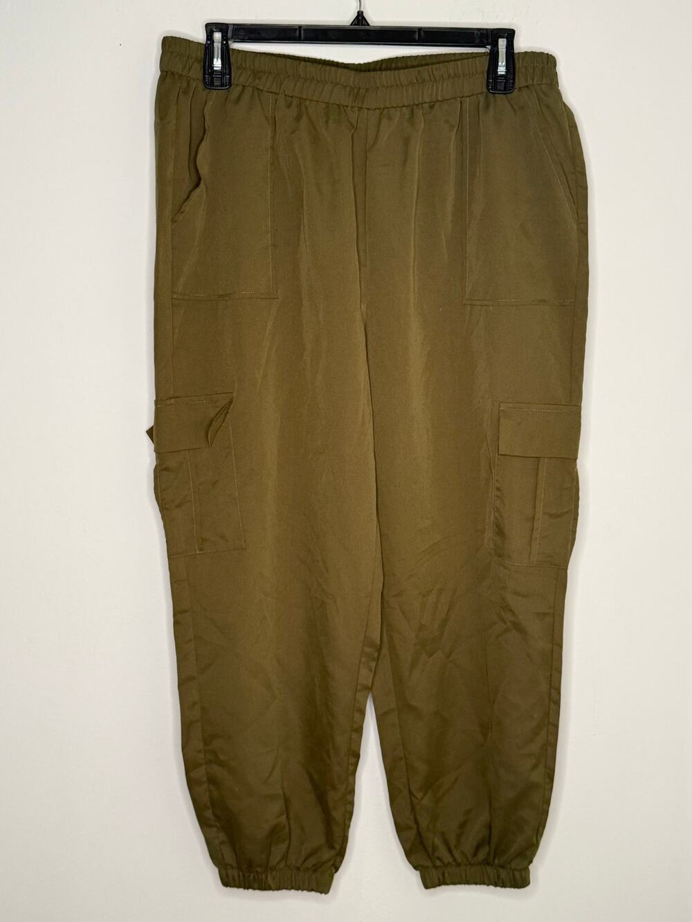 Olive Green Pull On Cargo Pants Size 3X Plus Gorpcore Y2K - Picture 1 of 7